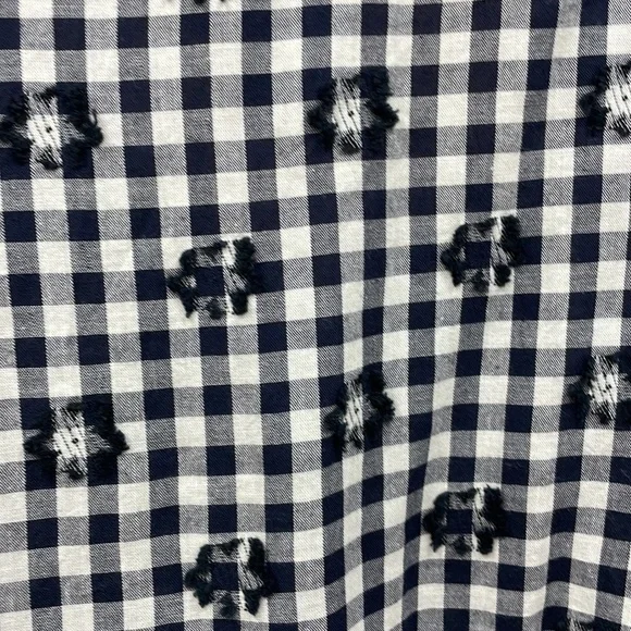 NWT Madewell Gingham Print Ruffle Hem Tent Midi Dress Preppy Black White Size 10 - Picture 6 of 14